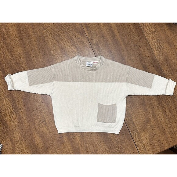 Zara Other - Zara Baby Toddler Size 18-24 Months Chunky Knit Sweater Cream Gray Neutral